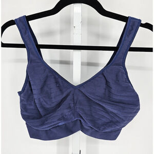 Bali Womens Sz 2XL Wireless Lightly Lined T Shirt Bra Blue Purple